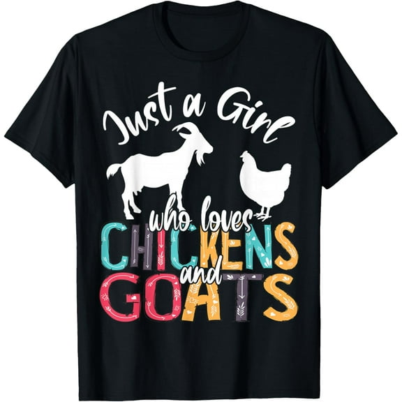 100% pure cotton for both men and womenCute Just A Girl Who Loves Chickens Goats Farmer Girls T-Shirt