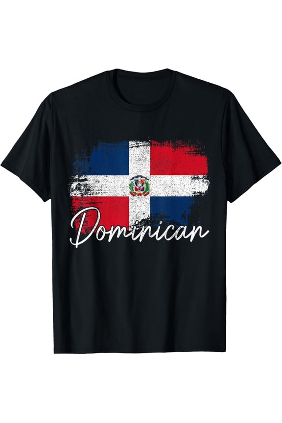 100% pure cotton for both men and womenDominican Republic Vintage Flag Dominican Pride Roots T-Shirt