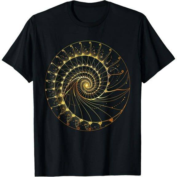 100% pure cotton for both men and womenFibonacci Spiral Ratio Mathematicians Sacred Geometry T-Shirt