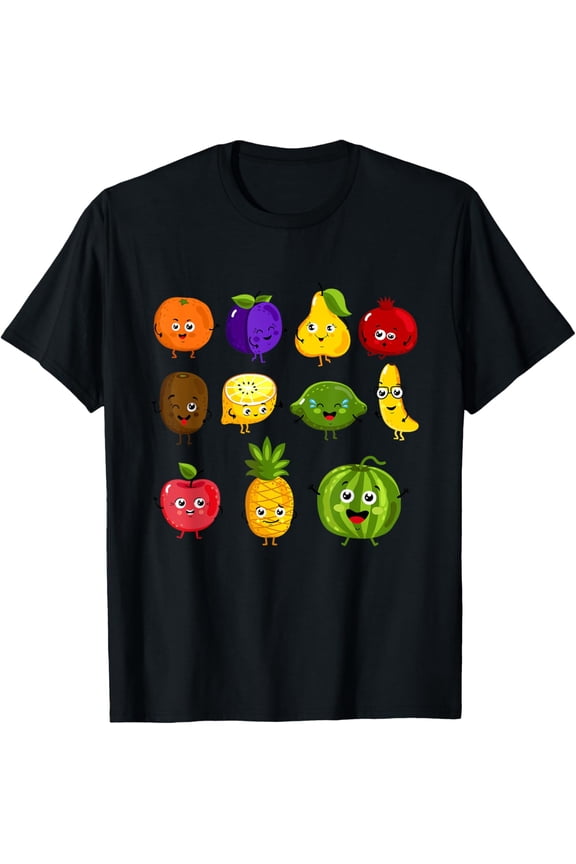 100% pure cotton for both men and womenFunny Fruits Collage Fruit and Vegetables T-Shirt T-Shirt