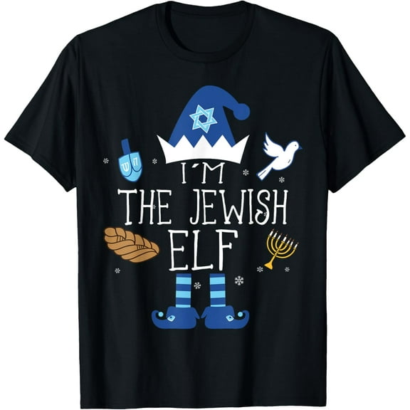 100% pure cotton for both men and womenHappy Hanukkah Jewish Elf Family Group Christmas Pajama Gift T-Shirt