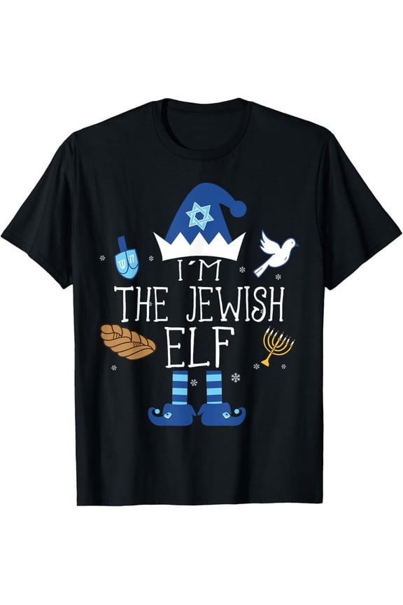 100% pure cotton for both men and womenHappy Hanukkah Jewish Elf Family Group Christmas Pajama Gift T-Shirt