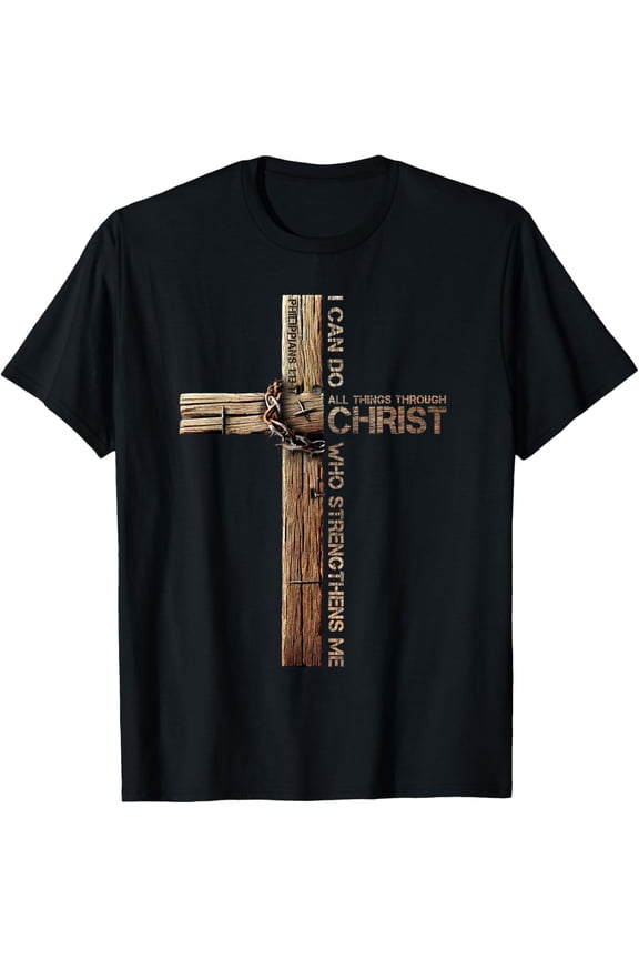 100% pure cotton for both men and womenI Can Do All Things Through Christ, Cross Jesus Christian T-Shirt