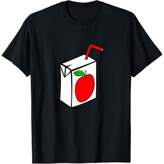100% pure cotton for both men and womenJuice Box T-Shirt with Red Apple - Adult Unisex T-Shirt