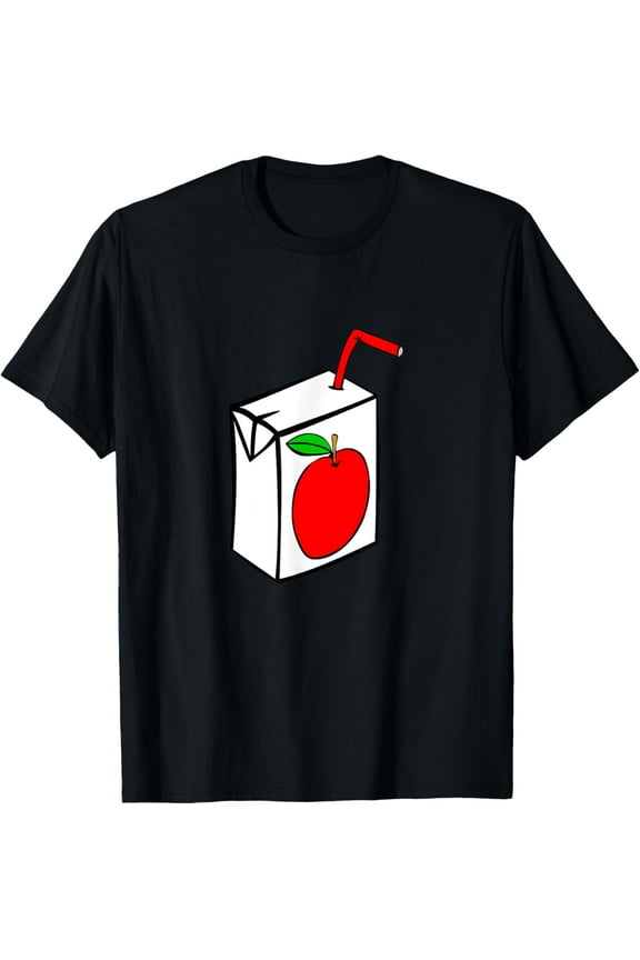 100% pure cotton for both men and womenJuice Box T-Shirt with Red Apple - Adult Unisex T-Shirt