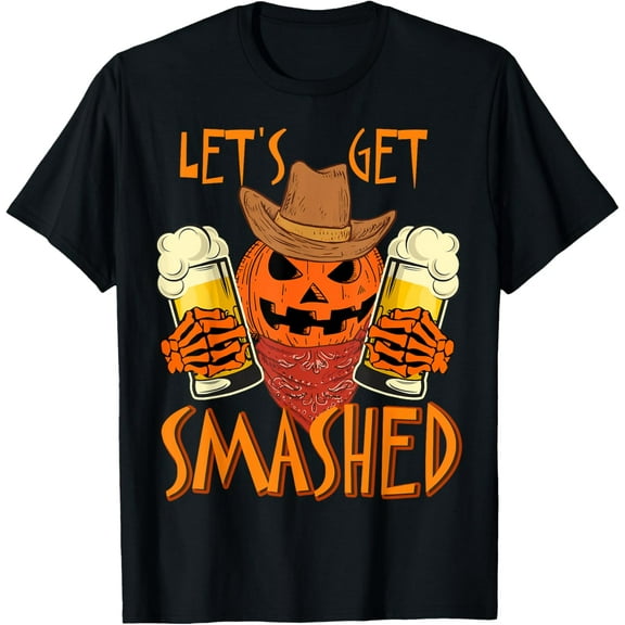 100% pure cotton for both men and womenLet's get smashed Pumpkin Drink, Halloween Beer Oktoberfest T-Shirt