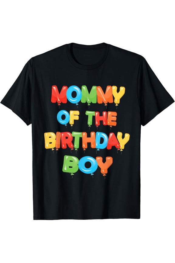 100% pure cotton for both men and womenMommy Of The Birthday Boy Balloon Boys Party T-Shirt
