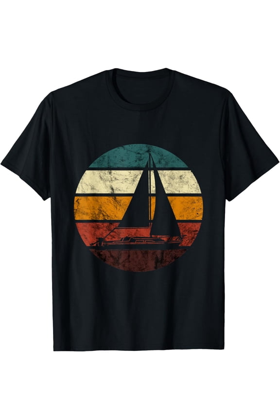 100% pure cotton for both men and womenSailboat Sailor Vintage Retro Sail Boat Sailing Boating T-Shirt
