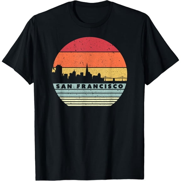100% pure cotton for both men and womenSan Francisco Souvenir Shirt. Retro USA Skyline T-Shirt T-Shirt