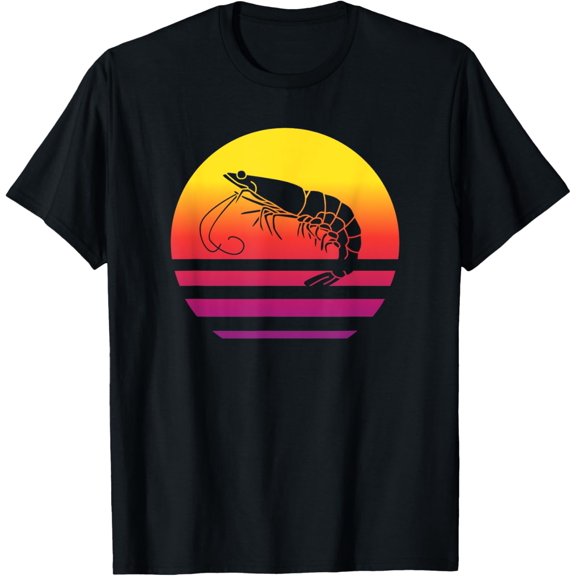 100% pure cotton for both men and womenShrimp Retro Style Vintage T-Shirt