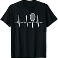 thumbnail image 1 of 100% pure cotton for both men and womenTennis Lovers Heartbeat Jersey Gift for Tennis Players T-Shirt, 1 of 6