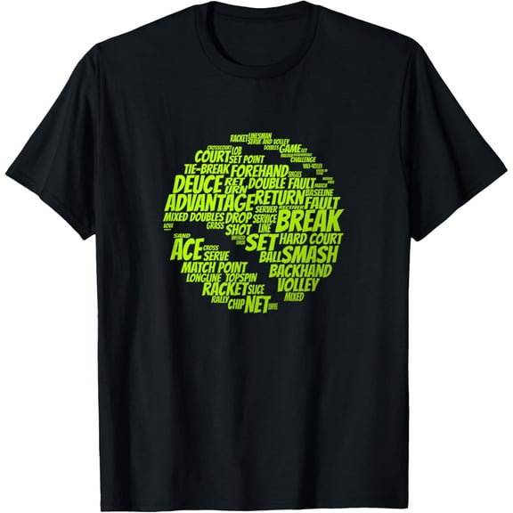 100% pure cotton for both men and womenTennis Terms Tennis Player Playing Tennis Ball T-Shirt