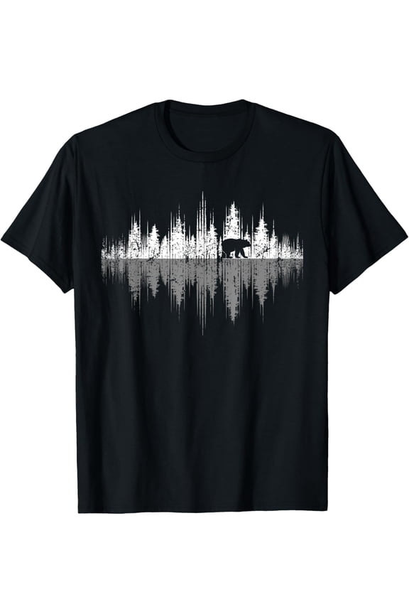 100% pure cotton for both men and womenTrees Reflection Wildlife Nature Animal Bear Outdoor Forest T-Shirt