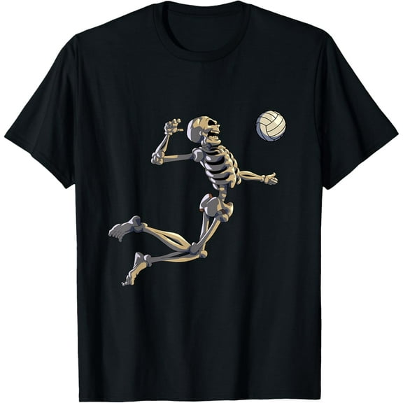 100% pure cotton for both men and womenVolleyball Skeleton Women Men Volleyball Player Halloween T-Shirt