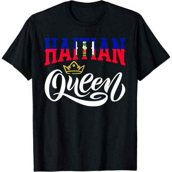 100% pure cotton short-sleeved for men and womenHaitian Queen Haiti Haiti Flag T-Shirt