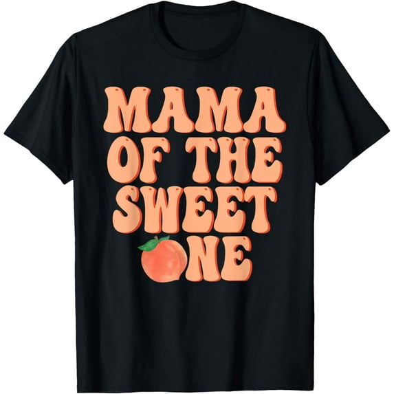 100% pure cotton short-sleeved for men and womenMama of The Sweet One Peach 1st Birthday on Peach T-Shirt