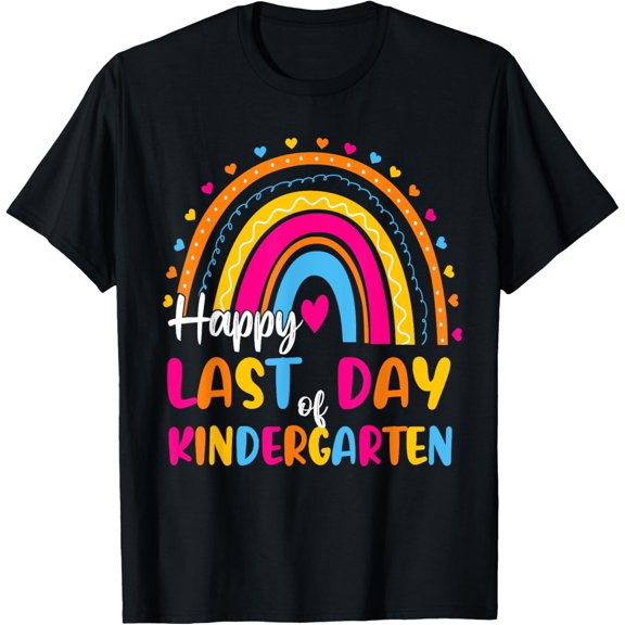 100% pure cotton short-sleeved for men and womenRainbow Last Day Of Kindergarten Teacher Student Graduation T-Shirt