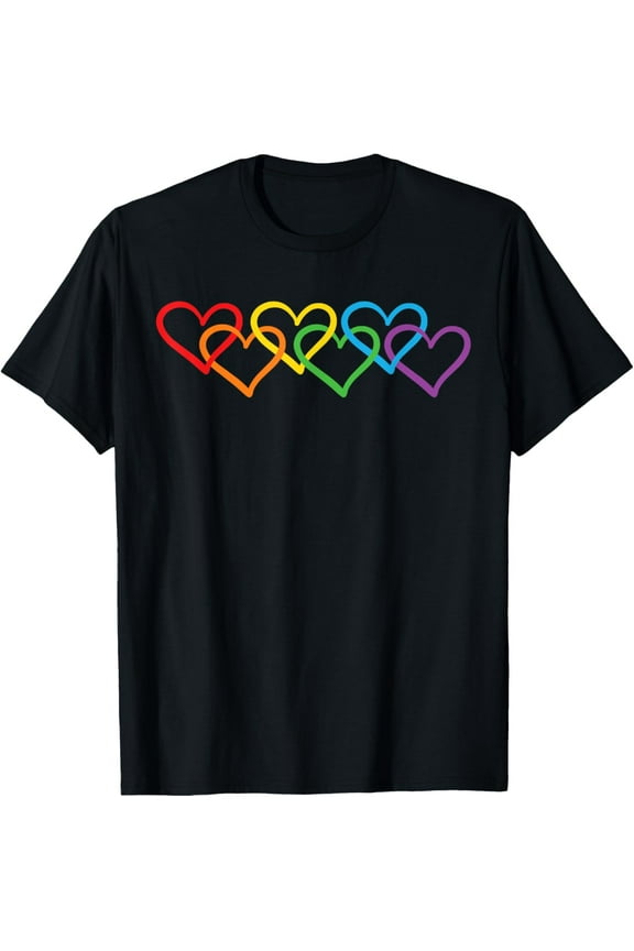 100% pure cotton short-sleeved for men and womenRainbow Pride Heart LGBTQIA Men Women Love T-Shirt