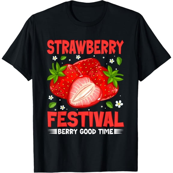 100% pure cotton short-sleeved for men and womenRetro Strawberry Festival Shirt Funny Fruit Lover Fruitarian T-Shirt