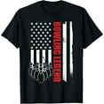 thumbnail image 1 of 100% pure cotton short-sleeved men and womenBowling Legend American Flag Bowling Player Father's Day T-Shirt, 1 of 5