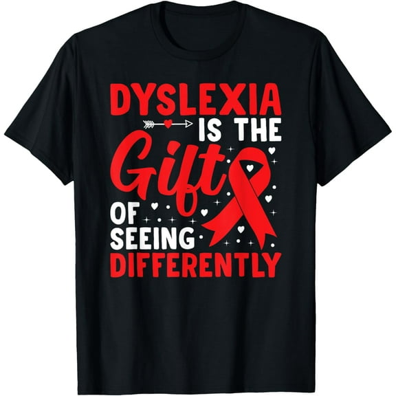 100% pure cotton short-sleeved men and womenDyslexia Awareness Dyslexia Gift Seeing Differently T-Shirt