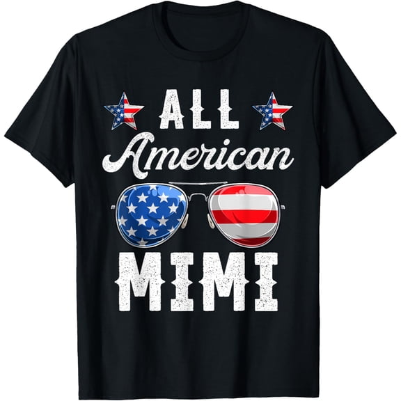 100% pure cotton short-sleeved men and womenFamily Shirts All American Mimi, 4th Of July Patriotic Women T-Shirt