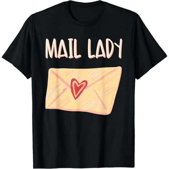 100% pure cotton short-sleeved men and womenFemale Postal Worker Mail Lady Stamp T-Shirt