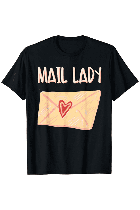 100% pure cotton short-sleeved men and womenFemale Postal Worker Mail Lady Stamp T-Shirt
