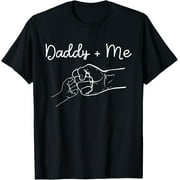 FAHUANGGE 100% pure cotton short-sleeved men and womenFunny Father's Day T-ShirtDaddy and Me Best Dad Ever Fist Bump