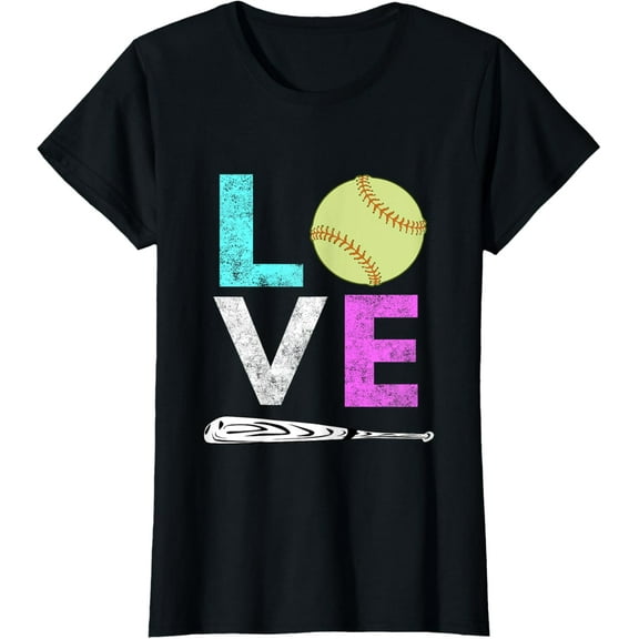 100% pure cotton short-sleeved men and womenGirls Love Softball Best Fun Birthday Gift TShirt T-Shirt