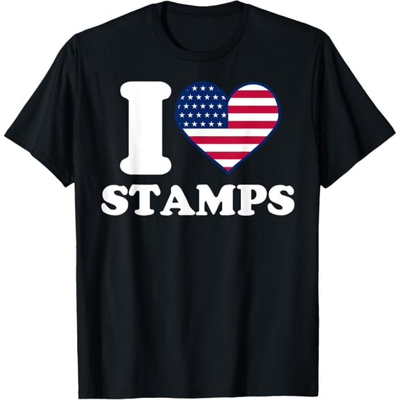 100% pure cotton short-sleeved men and womenI love Stamps I heart Stamps T-Shirt