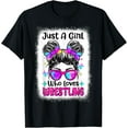 thumbnail image 1 of 100% pure cotton short-sleeved men and womenJust A Girl Who Loves Wrestling - Wrestler Girl & Women T-Shirt, 1 of 5