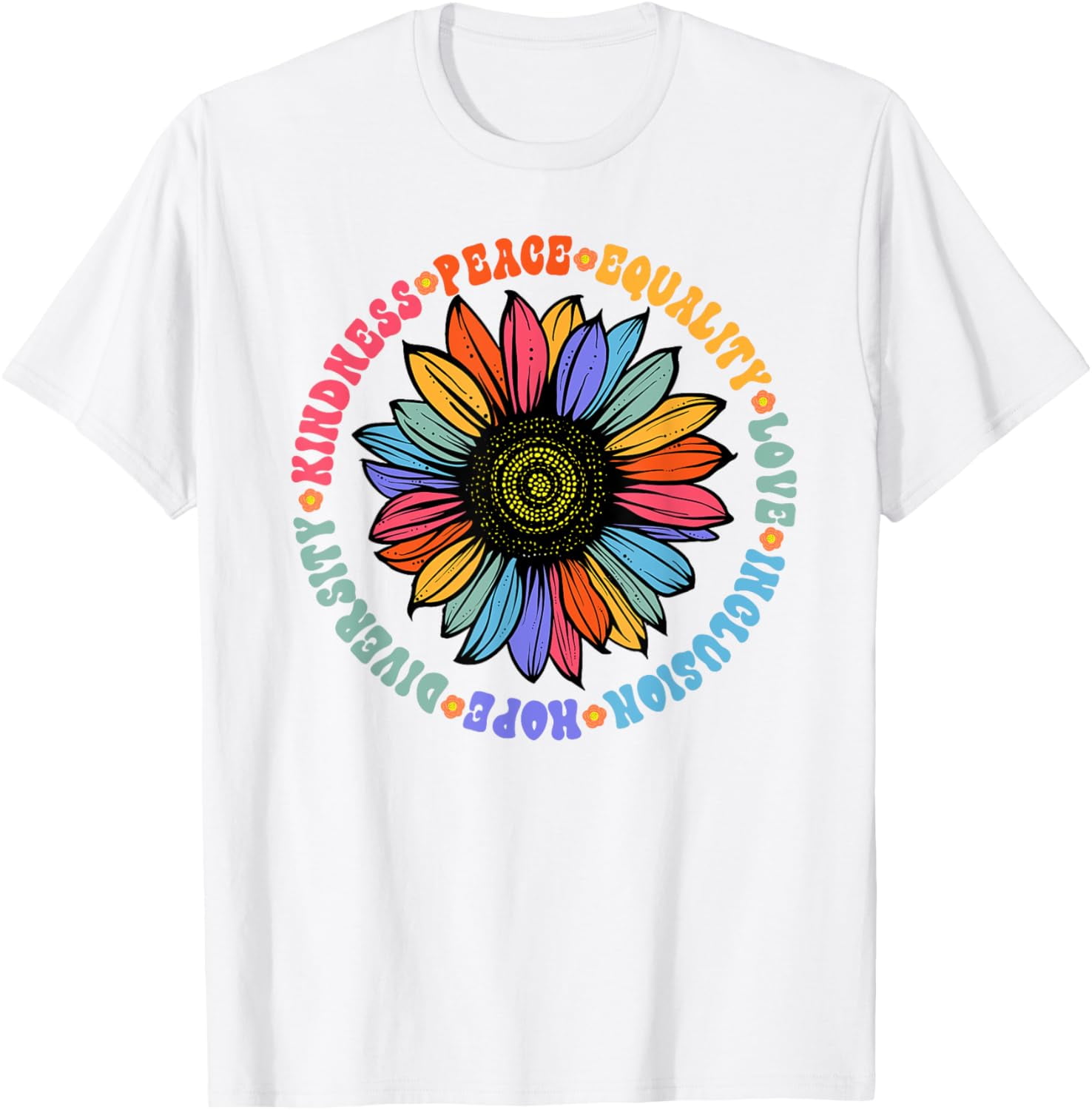 100% pure cotton short-sleeved men and womenKindness Peace 