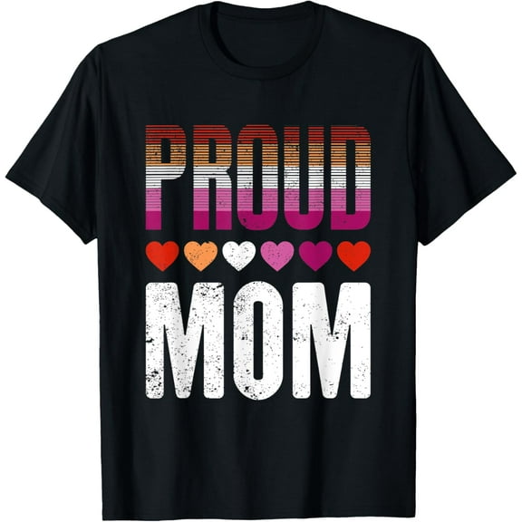 100% pure cotton short-sleeved men and womenLGBTQ Pride Month Lesbian Flag Heart Equality Proud Mom LGBT T-Shirt