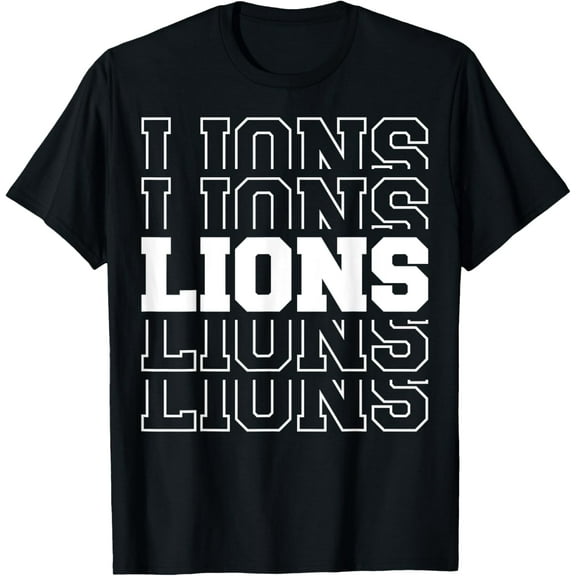 100% pure cotton short-sleeved men and womenLions Football Spirit School Mascot Game Day Teacher Gameday T-Shirt