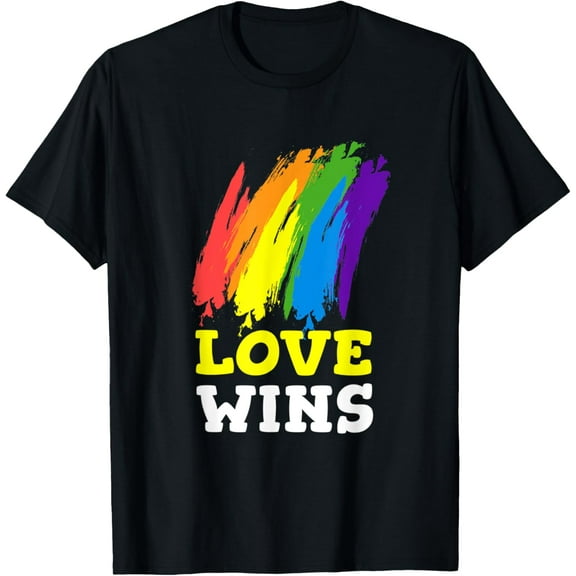 100% pure cotton short-sleeved men and womenLove Wins LGBT Lesbian Pride Month Transgender Rainbow Gay T-Shirt