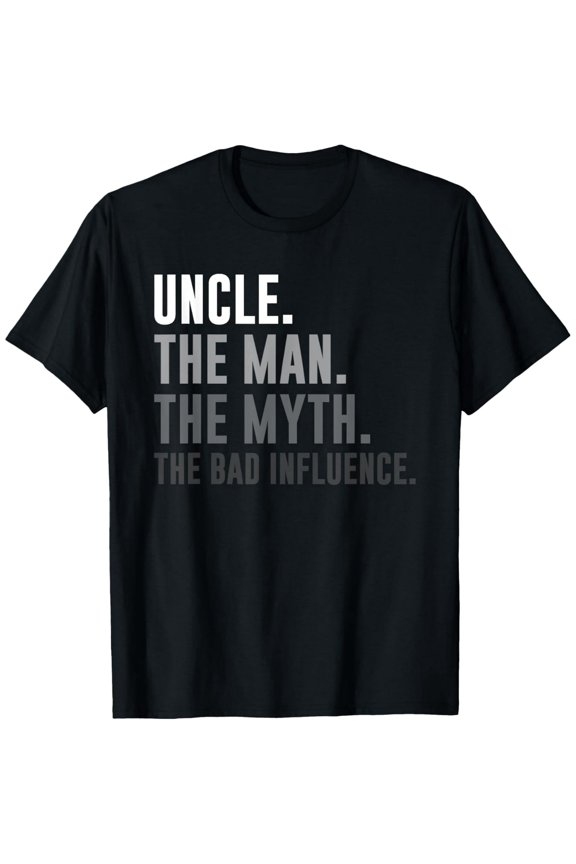 100% pure cotton short-sleeved men and womenMens Uncle Man Myth Bad Influence Shirt Funny Father's Day T-Shirt