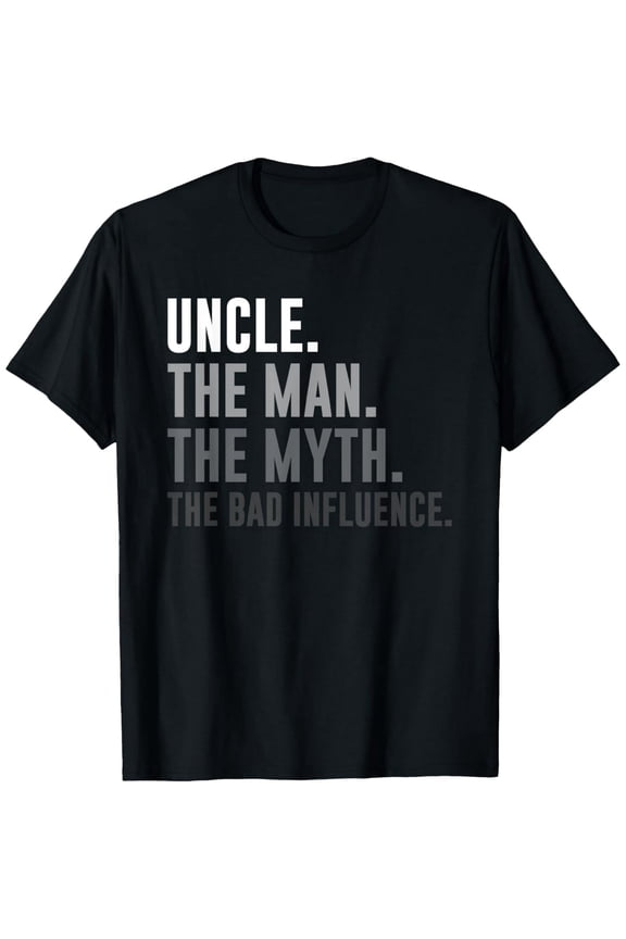 100% pure cotton short-sleeved men and womenMens Uncle Man Myth Bad Influence Shirt Funny Father's Day T-Shirt
