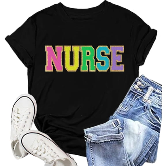 100% pure cotton short-sleeved men and womenNurse Shirt for Women Kind Caring Loving Calm Strong Loyal T-Shirts Nurses Week Tee Top