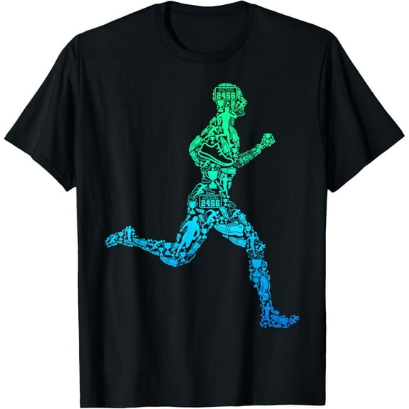 100% pure cotton short-sleeved men and womenRunning Marathon Runner Jogging T-Shirt