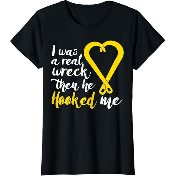 100% pure cotton short-sleeved men and womenTow Truck Wife Gift Design Hooked By A Tow Truck Driver T-Shirt