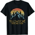 thumbnail image 1 of 100% pure cotton short-sleeved men and womenVintage Retro Yellowstone National Park WY T Shirt T-Shirt, 1 of 5