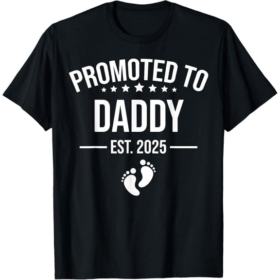 100% pure cotton short-sleeved shirtBirth Gift Co. Funny 1st Time Dad EST 2025 New Dad New First Fathers Day T-Shirt