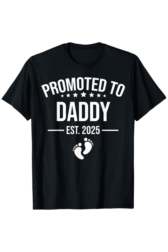 100% pure cotton short-sleeved shirtBirth Gift Co. Funny 1st Time Dad EST 2025 New Dad New First Fathers Day T-Shirt