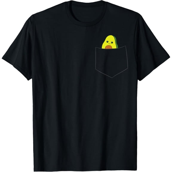 100% pure cotton short-sleeved shirts for both men and womenCute Avocado In The Pocket Vegan Food Avocado In Pocket T-Shirt
