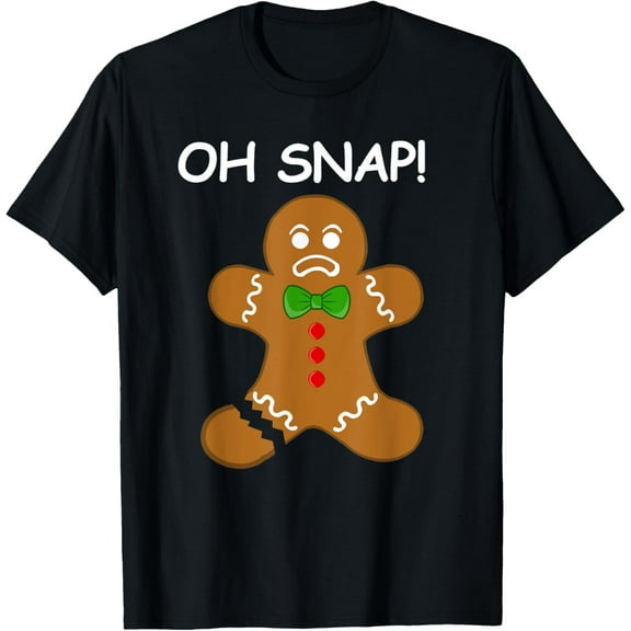100% pure cotton short-sleeved shirts for both men and womenOh Snap! Gingerbread Man Cookie Funny Broken Leg Baking T-Shirt