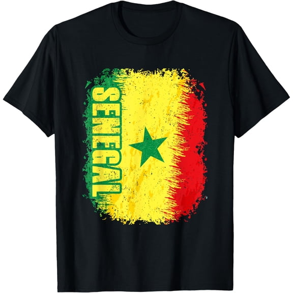 100% pure cotton short-sleeved shirts for both men and womenSenegal Flag Football Vintage Fan Soccer Team Africa Afro T-Shirt