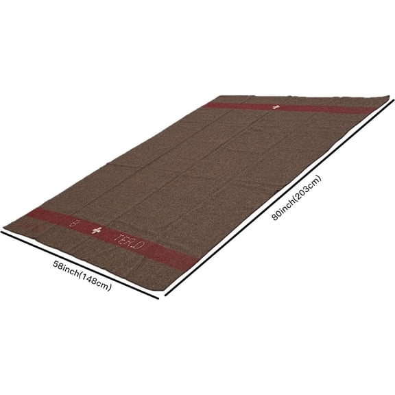 100% Pure Wool Blanket Outdoor Camping Blanket Warm Vintage Swiss Military Style Portable Suitable For All Seasons Camping Car And Tent Use
