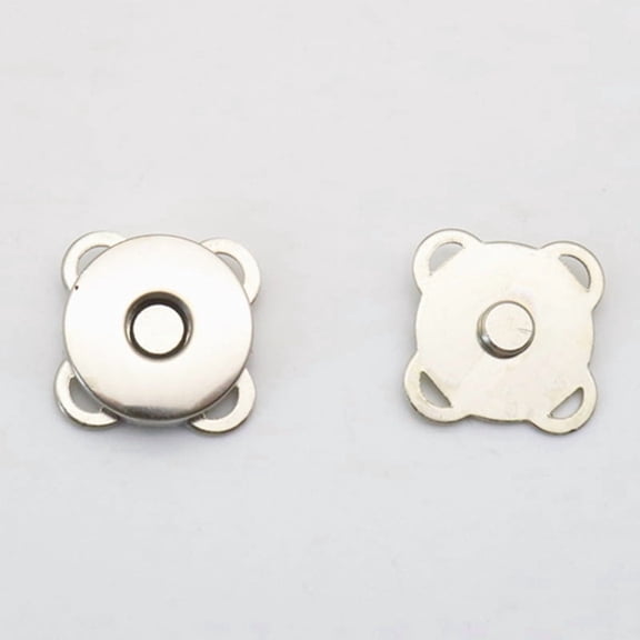 100 set Alloy Magnetic Buttons Snap Magnet Fastener Flower for Cloth Purse Makings Platinum 18mm 2pcs/set