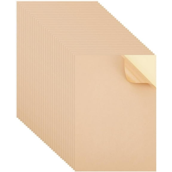 100 sheet A4 Rectangle Printable Blank Kraft Paper Self Adhesive Stickers Writable Gift Tag Label Stickers for Laser Inkjet Printer BurlyWood 297x210x0.1mm